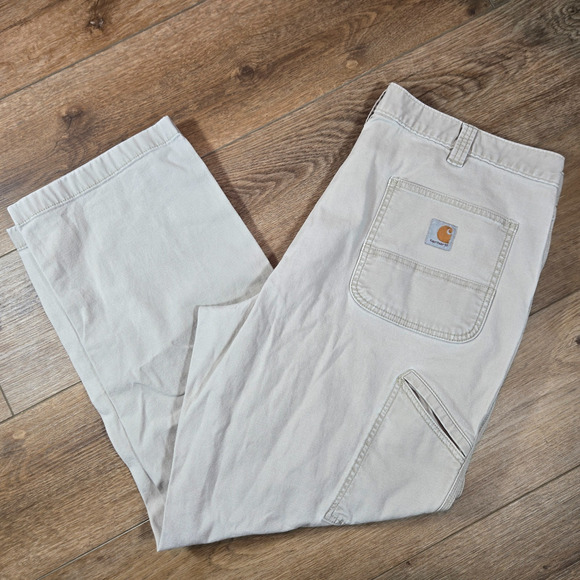 Carhartt Men’s 40x30 Tan Carpenter Pants Relaxed Fit 102291-232 Canvas Workwear - Picture 1 of 12